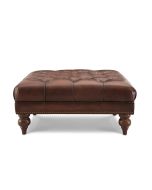 Burnham - Square Buttoned Leather Footstool