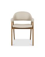 Castleford - Dining Armchair - Ivory Bonded Leather (Sold in Pairs)
