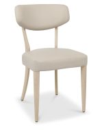 Long Beach - Upholstered Dining Chair - Ivory Bonded Leather (Sold in Pairs)