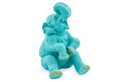 Laughing Elephant Pale Blue with Gold Detail