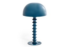 Large Ribbed Table Lamp Indigo