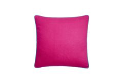 Linen Plain Cushion - Cerise/Turquoise