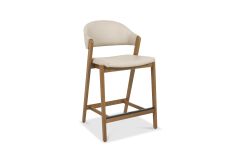 Castleford - Upholstered Bar Stool - Ivory Bonded Leather