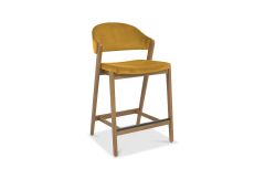 Castleford - Upholstered Bar Stool - Mustard Velvet