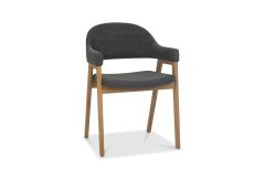 Castleford - Dining Armchair - Dark Grey Fabric (Sold in Pairs)