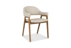 Castleford - Dining Armchair - Ivory Bonded Leather (Sold in Pairs)