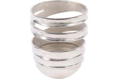 Silver Wide Ellipse Aluminium Swirl Vase 