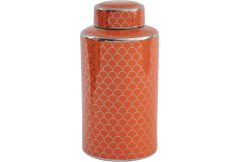 Orange Ceramic Lidded Jar 