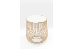Side Table Beam White Marble Brass