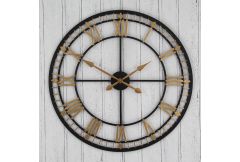 Antique Bronze & Gold Metal Round Wall Clock 