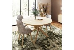Avery - Round Fixed Table Wooden Spider Legs 