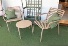 Doga - 2 Armchairs & Coffee Table in Cappuccino