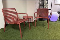 Doga - 2 Armchairs & Coffee Table in Marsala