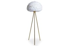 Feather Tripod Floor Lamp with Brushed Brass Legs