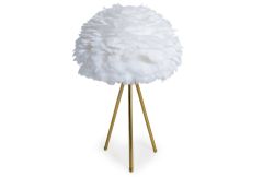 Feather Tripod Table Lamp with Brushed Brass Legs