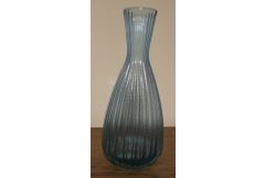 Priya Ribbed Tapered Blue Vase Small - Clearance