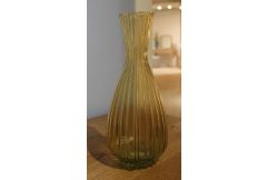 Priya Ribbed Tapered Amber Vase Small - Clearance