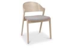 Long Beach - Ply Back Dining Chair Vaga Scandi Oak Grey Fabric (Sold in Pairs)