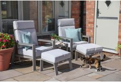Maldives - Dual Recliner Garden Set with Table - Taupe