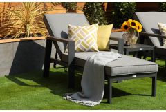 Maldives - Garden Lounger & Side Table - Charcoal