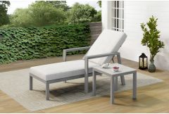 Maldives - Garden Lounger & Side Table - Taupe