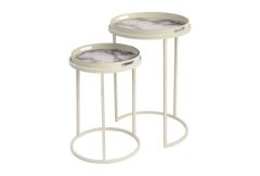 Marino Set of 2 Burnished Marble Effect Tables 