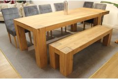 Massimo - Dining Table, 2 Leaves & Bench - Clearance