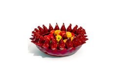 Multi Red Rooster/Chicken Ceramic Bowl