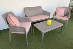 Net - Garden Furniture Lounge Set in Tortora Brown
