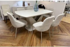 Quartz - Extending Dining Table & 6 Chairs - Clearance