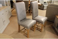 Rollback - 2 x Grey Dining Chairs - Clearance