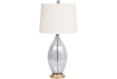 Lustre Oval Glass Table Lamp with Shade - Clearance