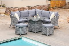St. Lucia - Square Corner Garden Set with Rising Table