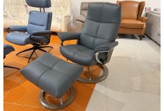 Stressless David Medium - Signature Chair & Stool - Clearance
